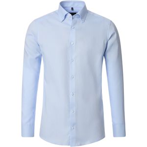 VENTI - Oxford - Overhemd - Blauw - Strijkvriendelijk