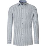 CASA MODA - Modern Fit - Overhemd - Groen Dessin - Strijkvriendelijk