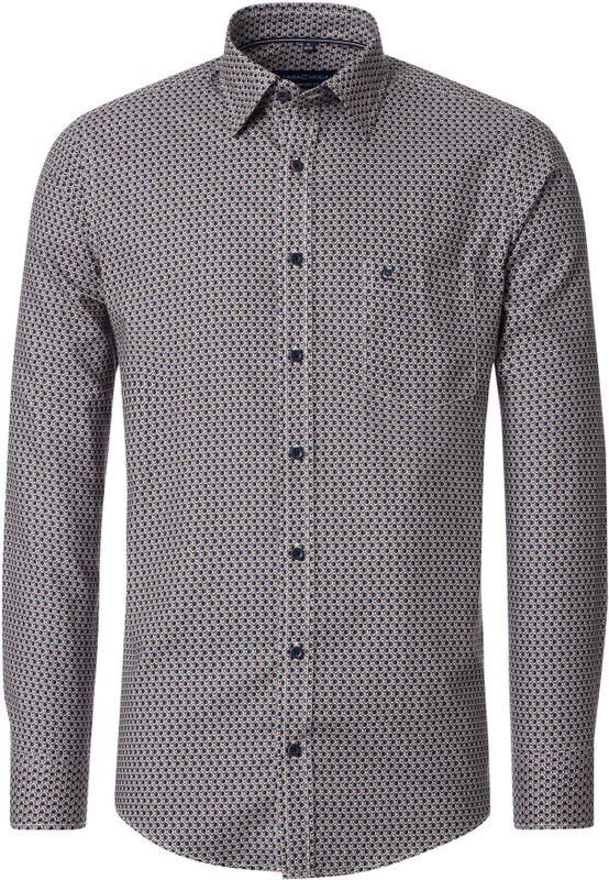 CASA MODA - Casual Overhemd - Blauw - Poplin - Lange Mouwen