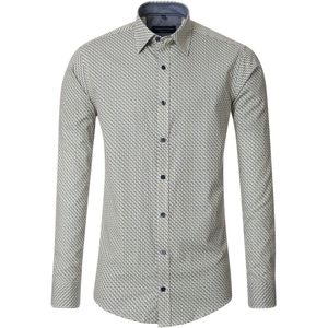 CASA MODA - Sport Comfort Fit - Overhemd - Geel Dessin - Strijkvriendelijk
