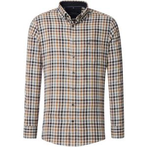 CASA MODA - Sport Comfort Fit - Overhemd - Beige - Flanel - Strijkvriendelijk