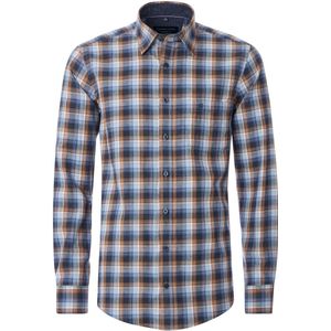 CASA MODA - Sport Comfort Fit Overhemd - Blauw Dessin - Strijkvriendelijk