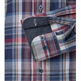 CASA MODA - Sport Comfort Fit - Overhemd - Blauw Geruit - Strijkvriendelijk