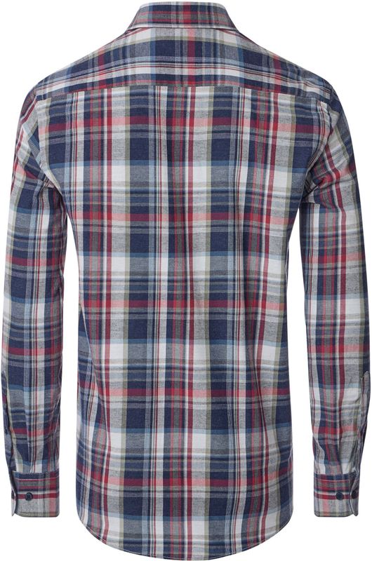 CASA MODA - Sport Comfort Fit - Overhemd - Blauw Geruit - Strijkvriendelijk