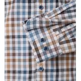 CASA MODA Sport comfort fit overhemd, flanel, blauw, wit en beige geruit