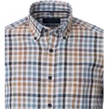 CASA MODA Sport comfort fit overhemd, flanel, blauw, wit en beige geruit