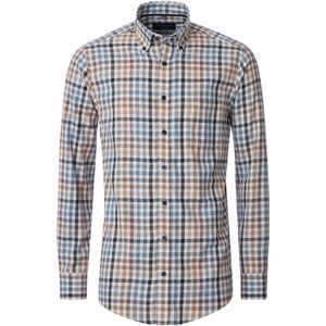 CASA MODA Overhemd - Multicolor Geruit - 100% Katoen - Lange Mouwen