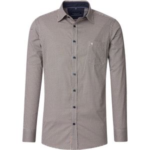 CASA MODA - Sport Comfort Fit Overhemd - Geel Dessin - Strijkvriendelijk