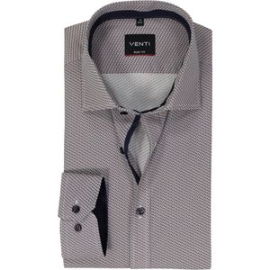 VENTI - Body Fit - Overhemd - Rood - Mouwlengte 72 cm, Popeline, Easy Iron