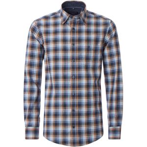 CASA MODA - Casual Fit Overhemd - Blauw - Twill - Lange Mouwen