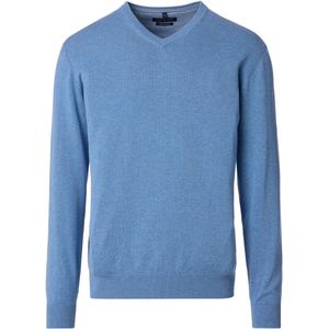 Casa Moda Pullover V-Hals - Blauw - Regular-Fit - Katoen