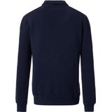 Casa Moda - Sweatvest - Donkerblauw - Katoen/Elastaan - Hoge Hals met Rits en Borstzak