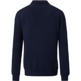 Casa Moda - Sweatvest - Donkerblauw - Katoen/Elastaan - Hoge Hals met Rits en Borstzak