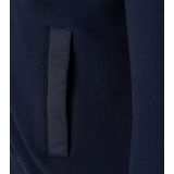 Casa Moda - Sweatvest - Donkerblauw - Katoen/Elastaan - Hoge Hals met Rits en Borstzak