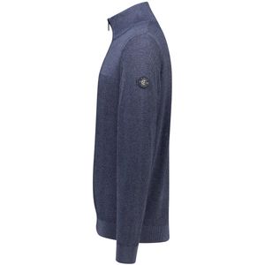 Casa Moda - Half Zip Trui - Blauw - Katoen