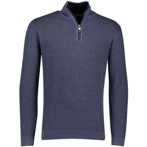 Casa Moda - Half Zip Trui - Blauw - Katoen