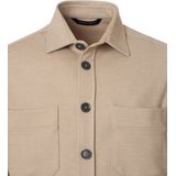 Casa Moda - Overshirt - Beige Gemeleerd - Polyester/Viscose/Elastaan - Dubbele Borstzakken