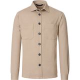 Casa Moda - Overshirt - Beige Gemeleerd - Polyester/Viscose/Elastaan - Dubbele Borstzakken
