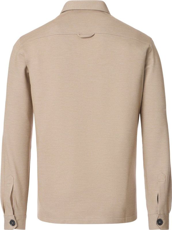 Casa Moda - Overshirt - Beige Gemeleerd - Polyester/Viscose/Elastaan - Dubbele Borstzakken