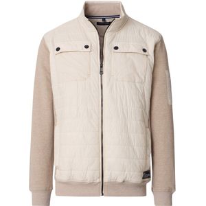 Casa Moda outdoorvest borstzakken beige wijde fit katoen
