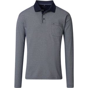 Casa Moda Long Sleeve Poloshirt Structure Blau - Größe 5XL