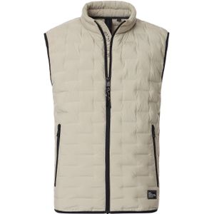 Casa Moda gewatteerde bodywarmer beige effen wijde fit