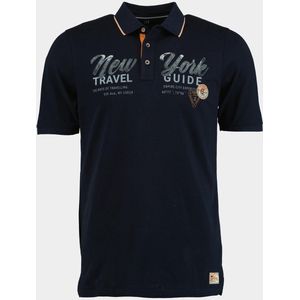 Casamoda - Polo Korte Mouw - Blauw - Katoen/Elastaan