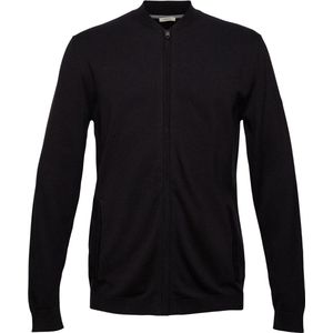 Esprit - Heren Sweater - Groen - 100% Biologisch Katoen - Collegekraag met Rits