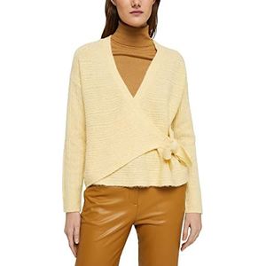 ESPRIT Met wol/alpaca: wikkelcardigan, 774/Pastel Geel 5, XXL