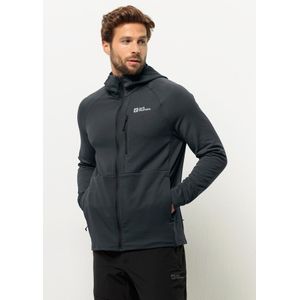 Jack Wolfskin - KOLBENBERG HOODED FZ M - Fleecejack - Phantom - Ademend, Elastisch
