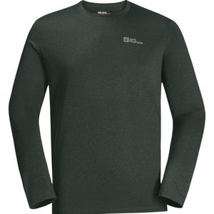 Jack Wolfskin Sky Thermal L/S M wandelshirt voor heren, Zwarte olijf/zwarte olijf, S