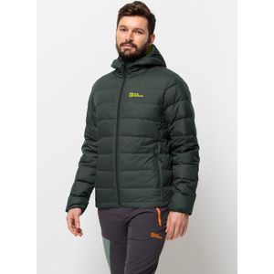 Jack Wolfskin - Groene Nylon Hooded Ritsjas - Heren - Zwart
