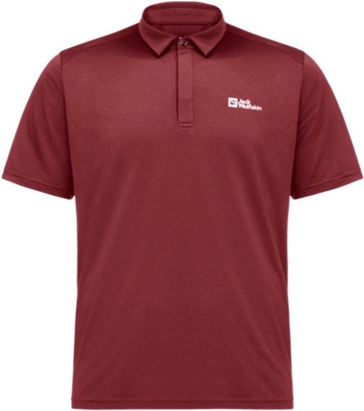 Jack Wolfskin - Delgami Polo M - T-shirt - Deep Ruby - Sneldrogend, Ademend, Geurwerend