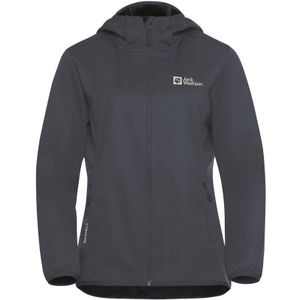 Jack Wolfskin - WINDHAIN HOODY W - Softshell-jack - Zwart - Ademend - Waterafstotend - Winddicht