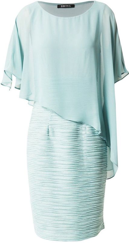 SWING Cocktailjurk  jade groen / zilver