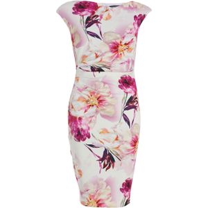 SWING - Cocktailjurk - Knielang - Plooien opzij - Asymmetrische V-hals