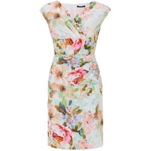 SWING Cocktailjurk - Knielang - Plooien opzij - V-hals - All-over Print