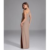 Swing One Shoulder Glitter Feestjurk - Beige - Dames