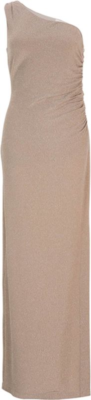 Swing One Shoulder Glitter Feestjurk - Beige - Dames