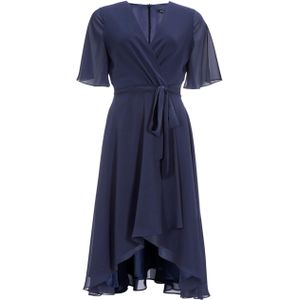 SWING - Cocktailjurk - Marine - Asymmetrische Zoom - V-hals - 3/4 Lengte