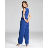 Swing - Jumpsuit - Blauw - Effen - Ronde Hals