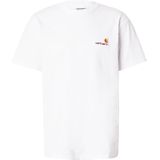 Carhartt WIP - American - T-shirt - Goud/Donkeroood/Wit - Jersey, Ronde Hals, Kwartmouw