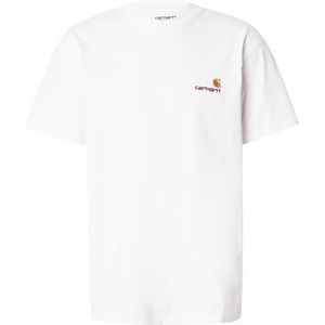 Carhartt WIP - American - T-shirt - Goud/Donkeroood/Wit - Jersey, Ronde Hals, Kwartmouw