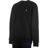 Carhartt Wip - Crewneck Sweatshirt - Zwart - Geborstelde Katoenmix Jersey