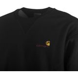 Carhartt Wip - Crewneck Sweatshirt - Zwart - Geborstelde Katoenmix Jersey