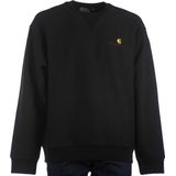 Carhartt Wip - Crewneck Sweatshirt - Zwart - Geborstelde Katoenmix Jersey