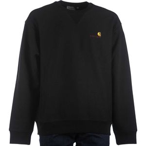 Carhartt Wip - Crewneck Sweatshirt - Zwart - Geborstelde Katoenmix Jersey