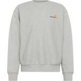 Carhartt Wip - Logo Frontale Sweatshirt - Grijs - Regular Fit - Katoen
