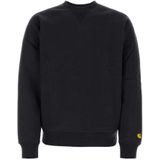 Carhartt Wip - Zwart Goud Chase Sweatshirt - Heren - Katoen - Zwart