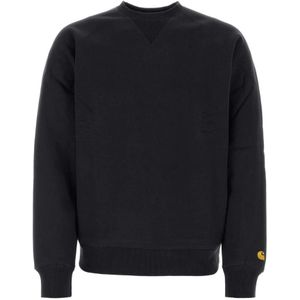 Carhartt Wip - Zwart Goud Chase Sweatshirt - Heren - Katoen - Zwart